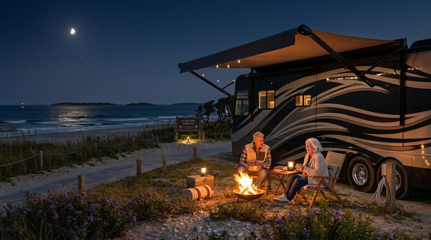 RV beachfront campsite